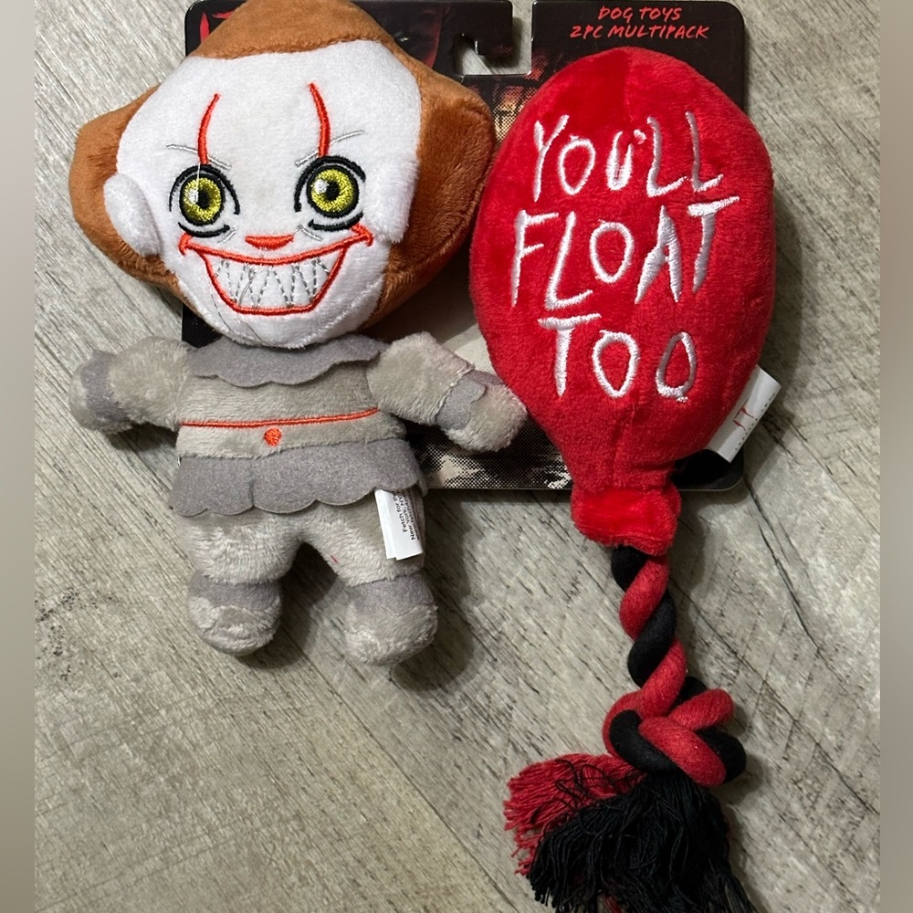 Stephen King It Clown & Balloon dog toys Warner Brothers squeaky NWT Fetch